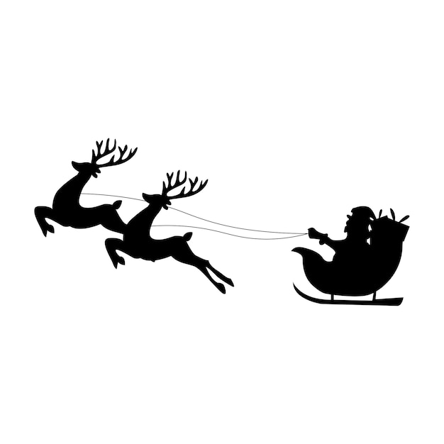 La silhouette du traîneau du Père Noël