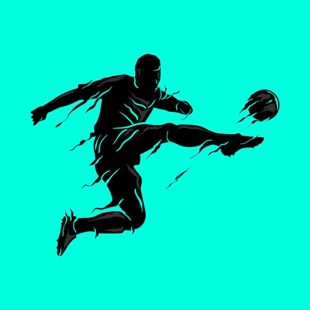 Vecteur silhouette d'éclaboussure d'encre de joueur de football