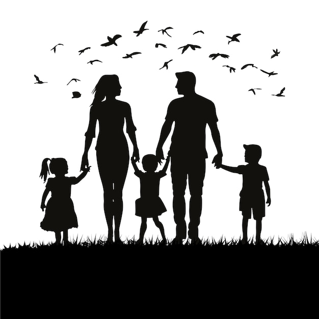 Vecteur silhouette des familles