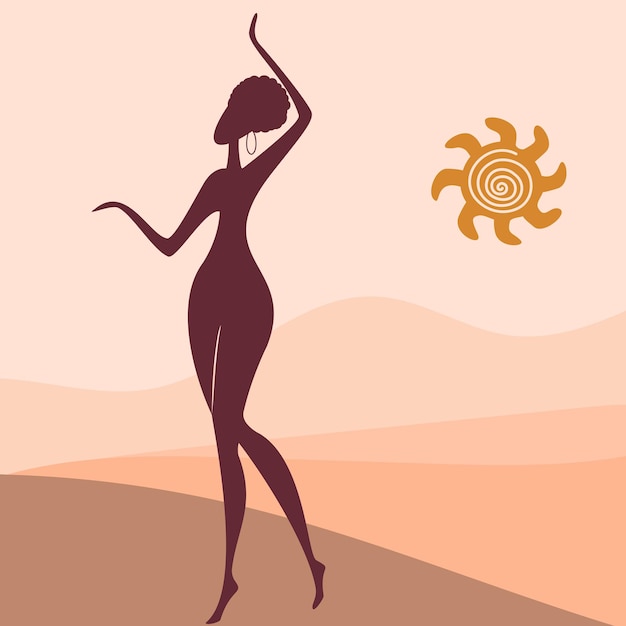 Vecteur silhouette de femme africaine