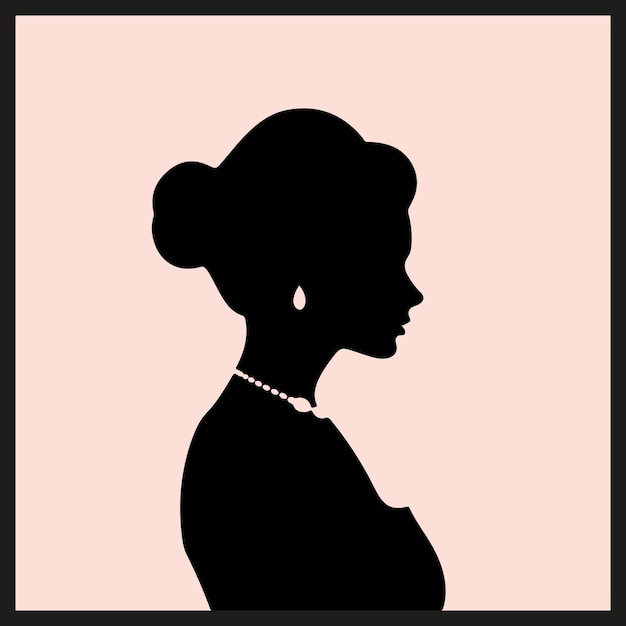 Vecteur silhouette de femme avec un collier