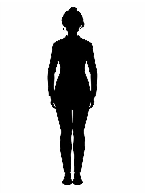 Une Silhouette D'une Femme Dans Une Robe Et Un Chapeau