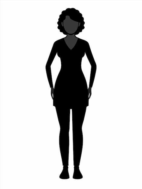 une silhouette d'une femme dans une robe avec les mots le mot dessus