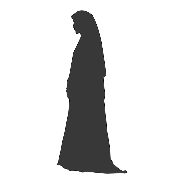 Vecteur silhouette femme musulmane couleur noire seulement