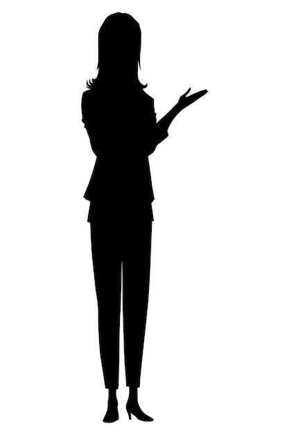 Vecteur silhouette de femmes avec des vêtements de style vector personnes debout de couleur noire isolées sur fond blanc