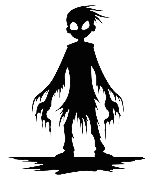 Vecteur la silhouette de la figure fantomatique de l'halloween