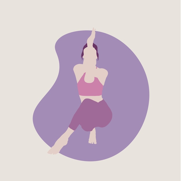 Silhouette D'une Fille Dans Une Pose De Yoga