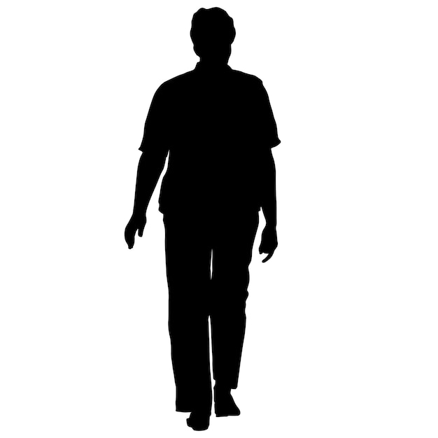 Vecteur silhouette d'une fille qui marche sur un fond blanc