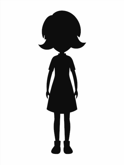 Une Silhouette D'une Fille Avec Une Robe Dessus