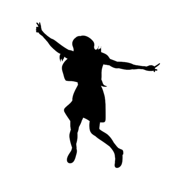 Silhouette Fille De Saut