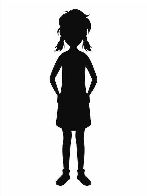 une silhouette d'une fille avec ses mains sur ses hanches