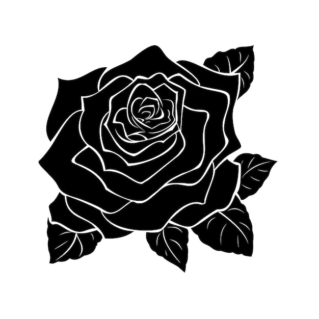 Silhouette florale vectorielle