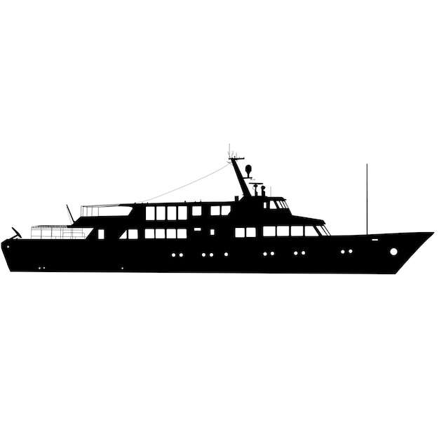 Vecteur silhouette sur fond blanc d'un navire de transport