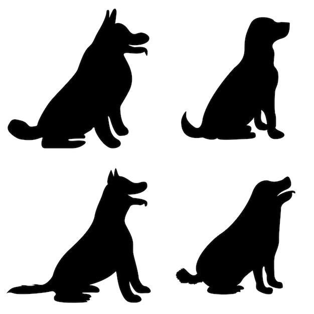 Silhouette De Fond D'illustration De Chien