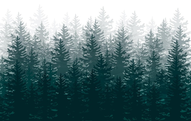 Silhouette de forêt Forêt fond nature paysage Illustration vectorielle