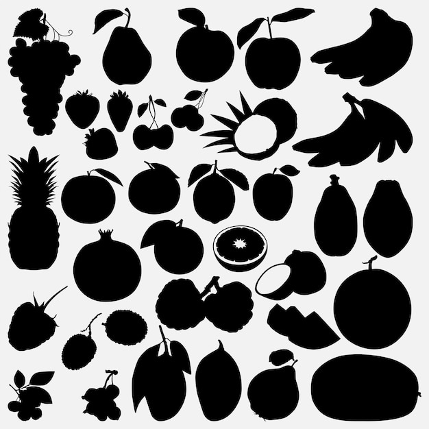 Silhouette De Fruits Différents