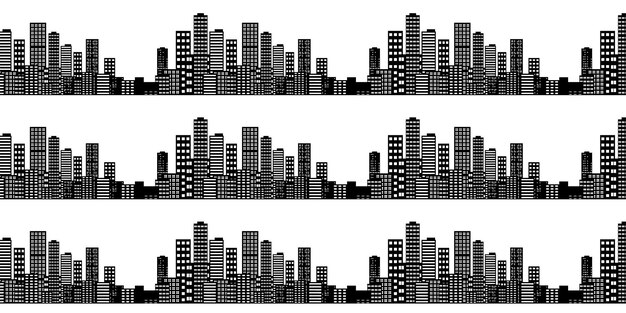Vecteur silhouette de gratte-ciel vectorielle avec un fond sans couture
