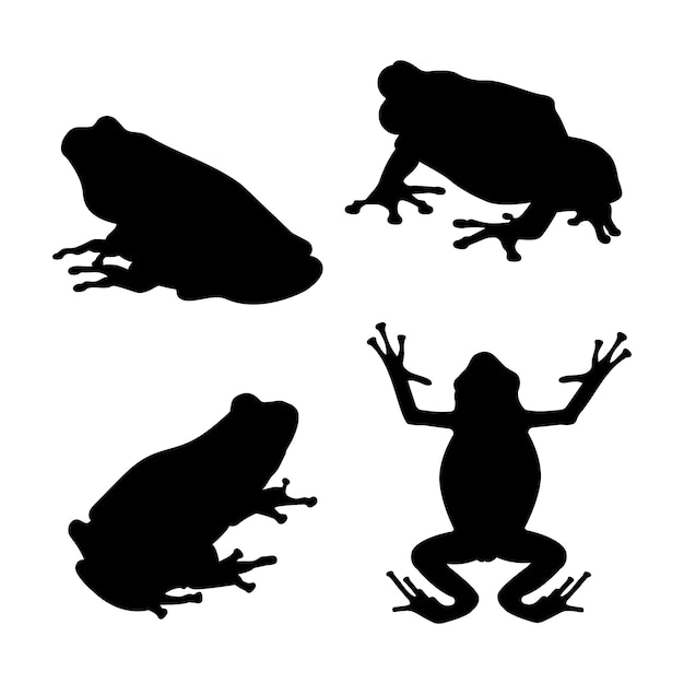 Vecteur silhouette de grenouille dessinée à la main