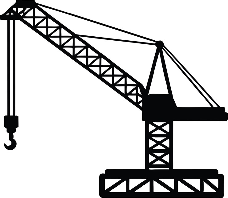 Vecteur silhouette de la grue de construction vecteur icône de la grue de construction