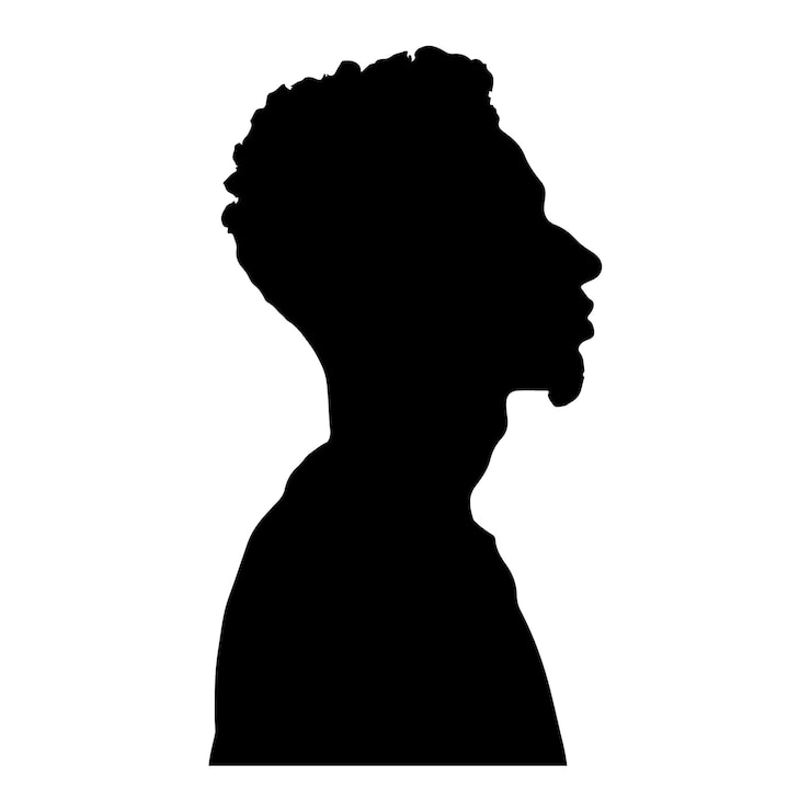 Vecteur silhouette d'un homme afro-américain sur fond blanc