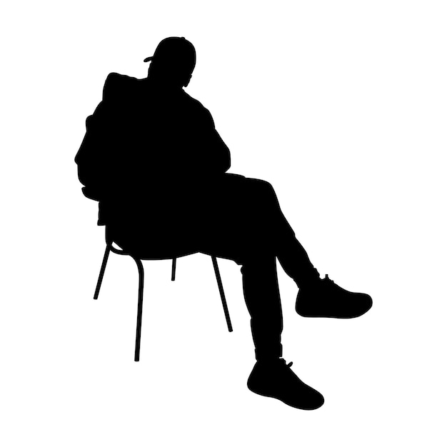 Silhouette D'un Homme Assis Sur Un Fauteuil