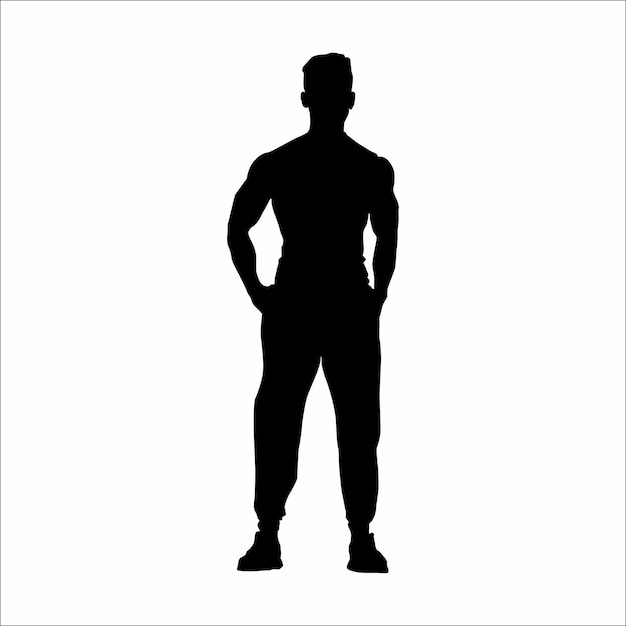 La Silhouette D'un Homme Musclé