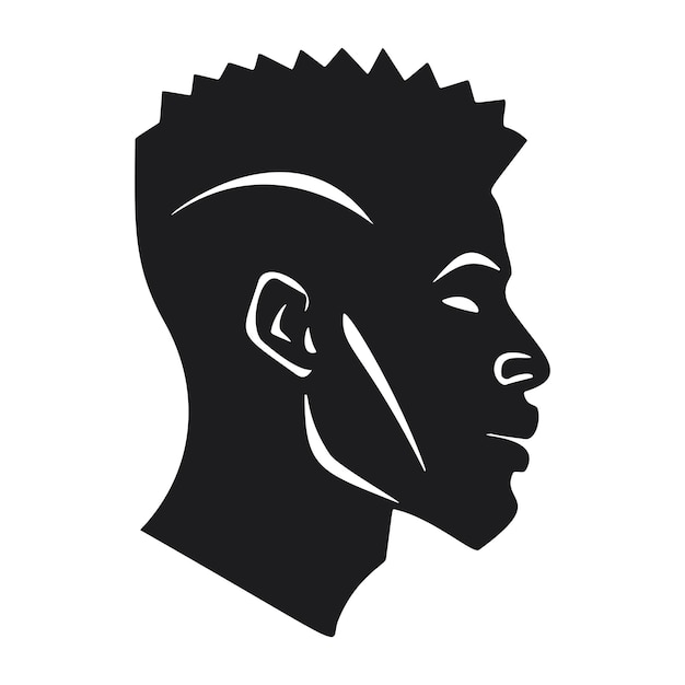 Silhouette D'homme De Profil Afro-américain