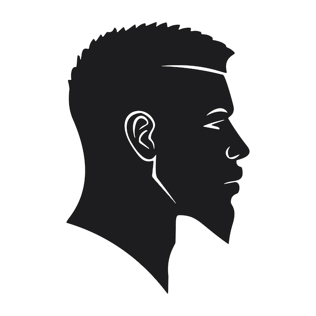 Silhouette D'homme De Profil Afro-américain