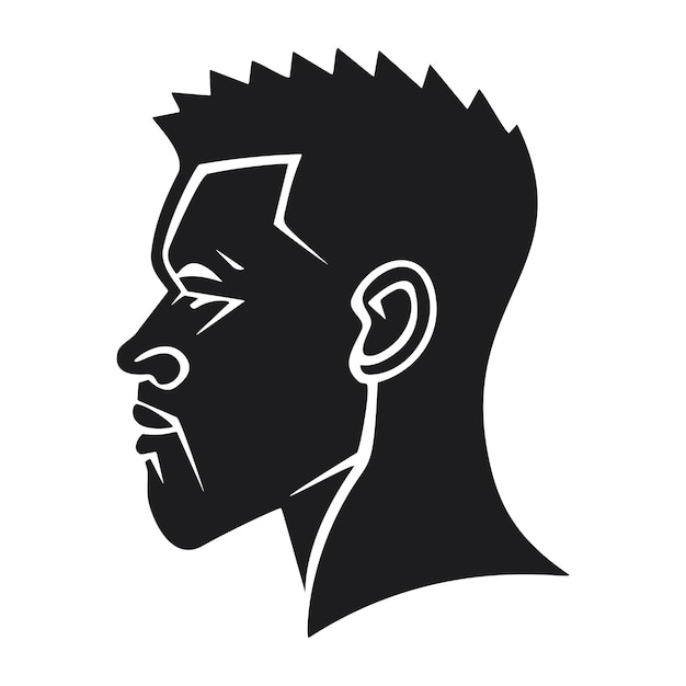 Vecteur silhouette d'homme de profil afro-américain