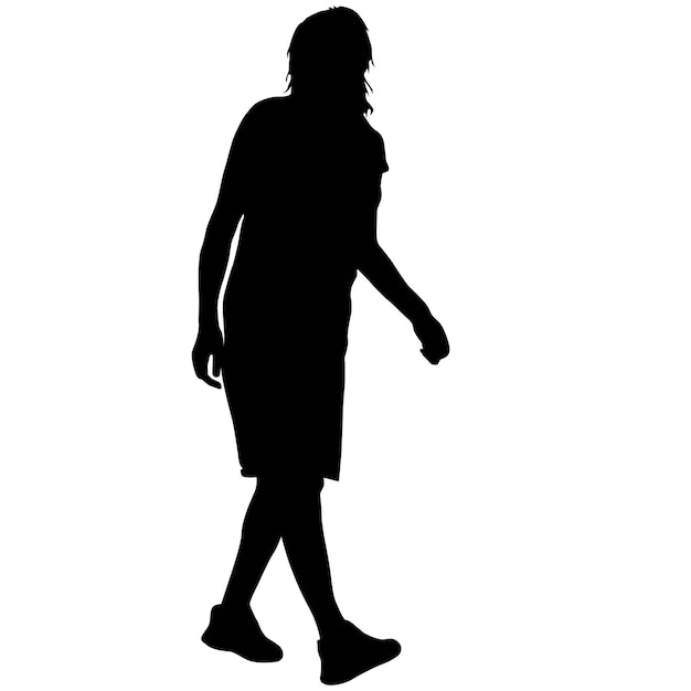 Silhouette d'un homme qui marche sur fond blanc
