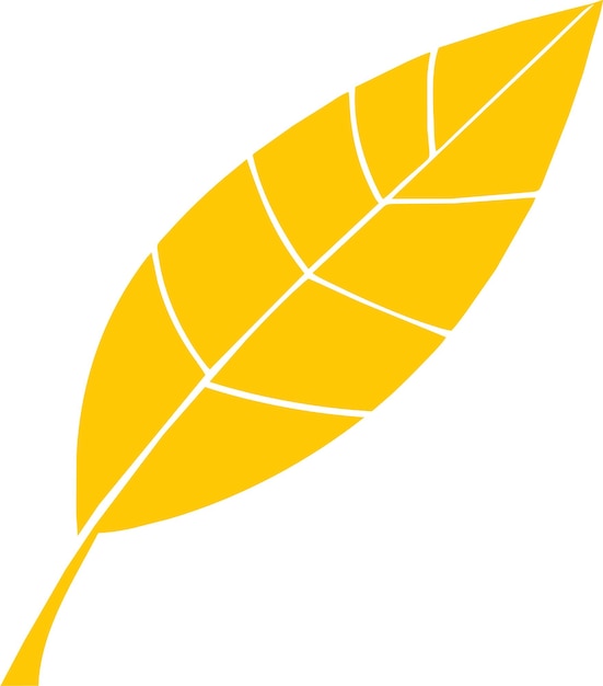 Vecteur silhouette de l'icône de feuille d'arbre d'automne jaune en illustration vectorielle de style plat