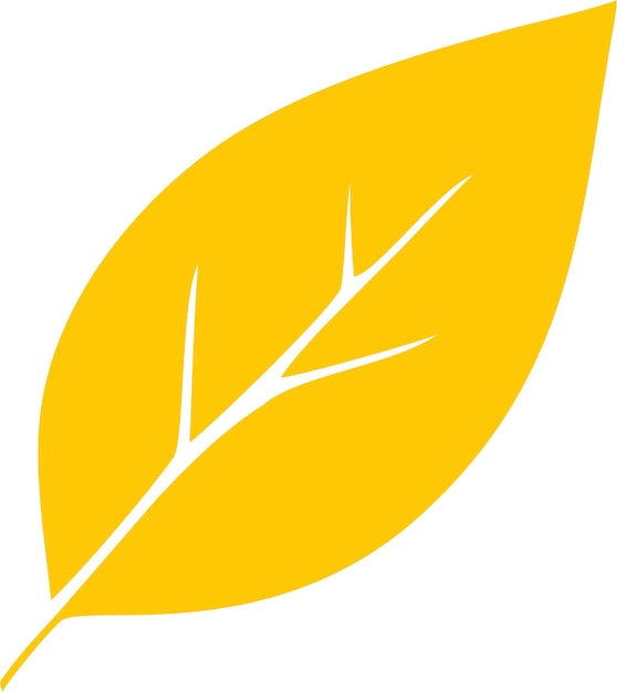 Vecteur silhouette de l'icône de feuille d'arbre d'automne jaune en illustration vectorielle de style plat