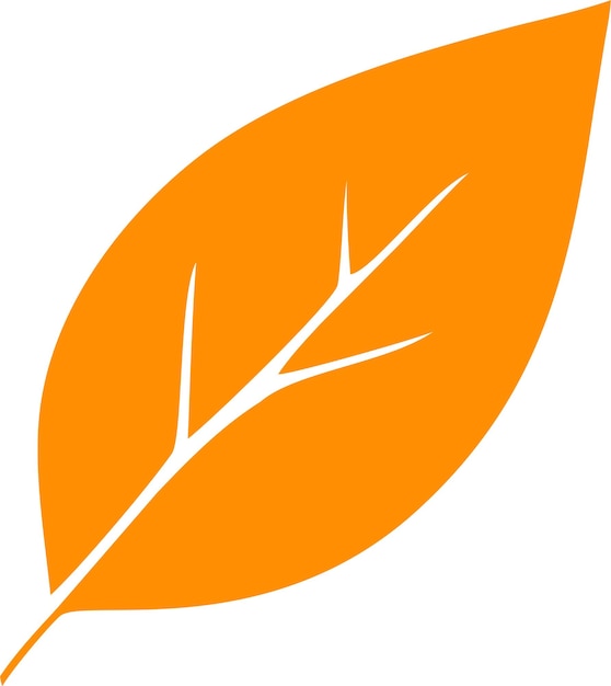 Silhouette De L'icône De Feuille D'arbre D'automne Orange En Illustration Vectorielle De Style Plat