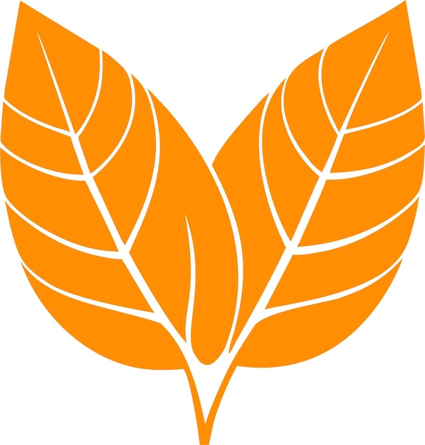 Vecteur silhouette de l'icône de feuille d'arbre d'automne orange en illustration vectorielle de style plat