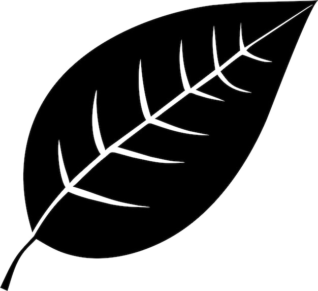 Vecteur silhouette de l'icône de feuille d'arbre en illustration vectorielle de style plat