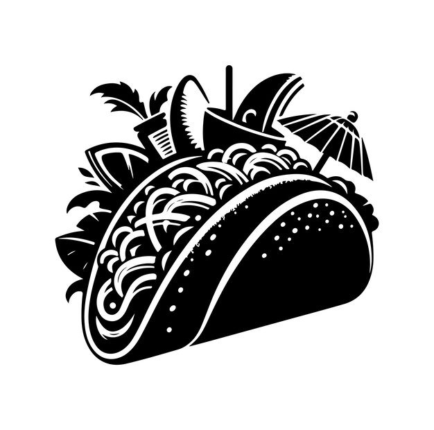 Vecteur la silhouette de l'icône vectorielle du taco.