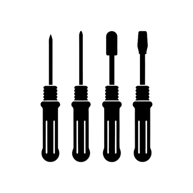 une silhouette d'une illustration de tournevis