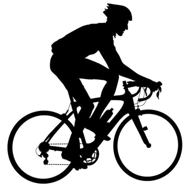Vecteur silhouette d'une illustration de vecteur masculin cycliste