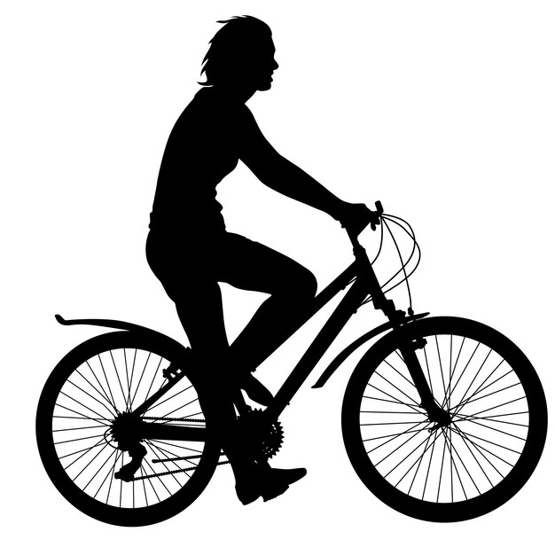Silhouette D'une Illustration De Vecteur Masculin Cycliste