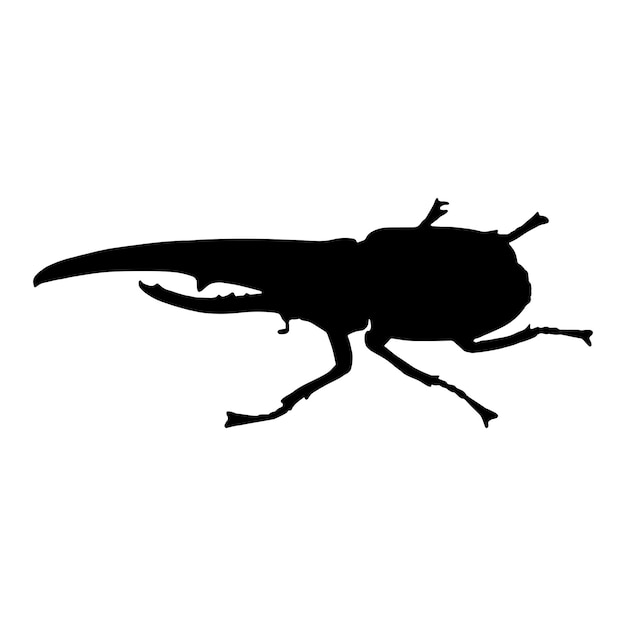 Silhouette De L'illustration Vectorielle Du Coléoptère De La Corne