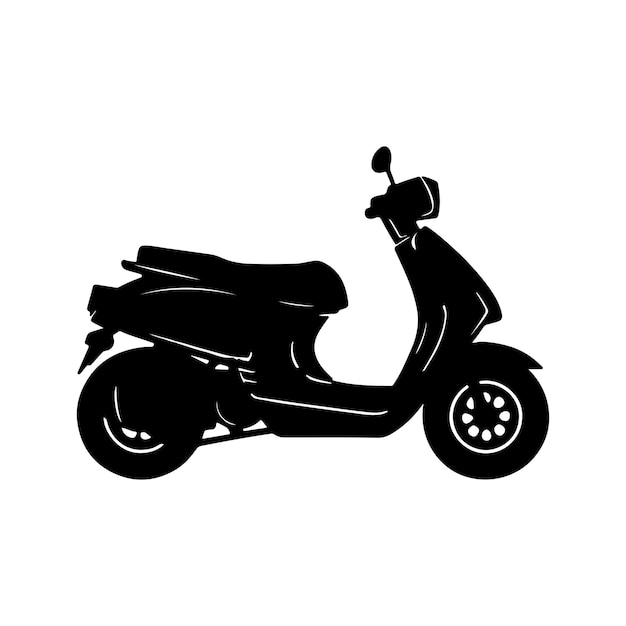 Silhouette D'une Illustration Vectorielle De Moto