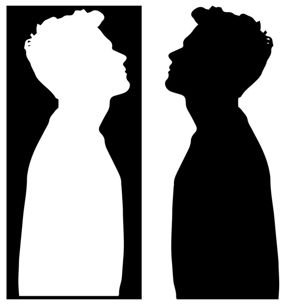 Vecteur silhouette d'une illustration vectorielle de structure de vue côté homme