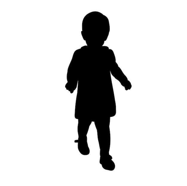 Silhouette Isolée Enfant Qui Va