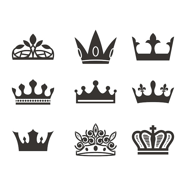 Silhouette De Jeu De Logo De La Couronne