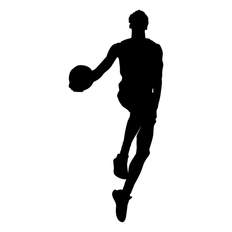 Vecteur silhouette de joueur de basket