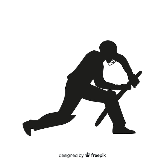 Silhouette De Joueur De Cricket