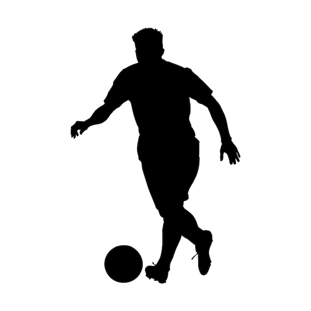 silhouette de joueur de football sur blanc