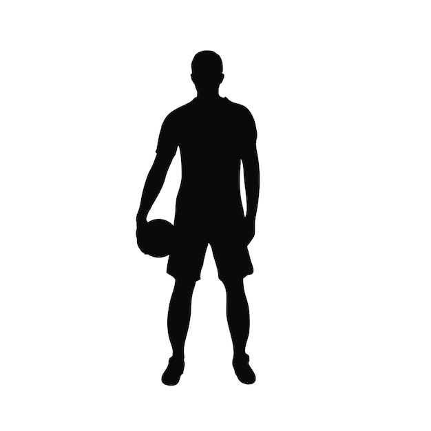 Silhouette de joueur de football homme avec une balle