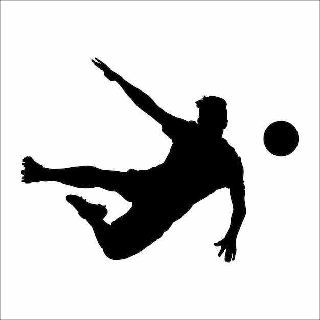 Vecteur silhouette d'un joueur de football