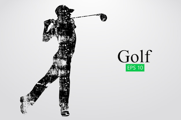 Vecteur silhouette d'un joueur de golf